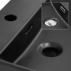 Lavabo Céramique Noir 415x360x30mm -WENKO Boutique 0082d760cdf74a31b908efccf8250feb