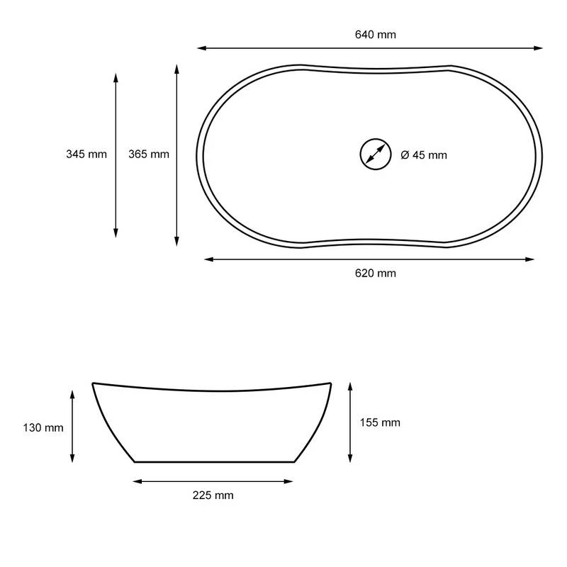 Vasque Forme Ovale 640x365x130mm, Blanc 7 Vasque Forme Ovale 640x365x130mm, Blanc – Image 5