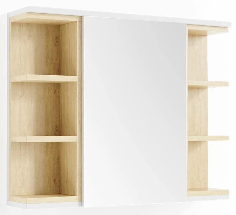 Armoire De Toilette Aquis Blanc/chêne 3 Armoire De Toilette Aquis Blanc/chêne