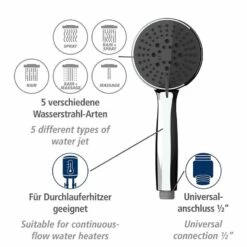 Wenko Pommeau De Douche Basic Line IV -WENKO Boutique 1000352550 220519 031 DETAILS P000000001000352550