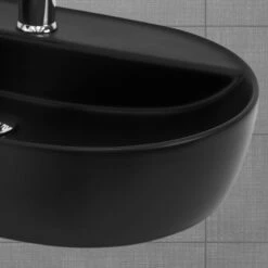 Lavabo Ovale 60x40x12cm Noir Céramique -WENKO Boutique 19e0dd4ed46e406fb970e962fa17b13b