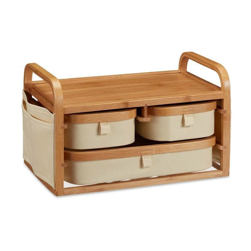 Commode Mini En Bambou 3 Casiers SDB 8 Commode Mini En Bambou 3 Casiers SDB – Image 6