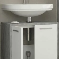 Meuble Sous-lavabo Kiko Béton/blanc -WENKO Boutique 2509ddec04aa4b96ab1e3c34e65b3ab1