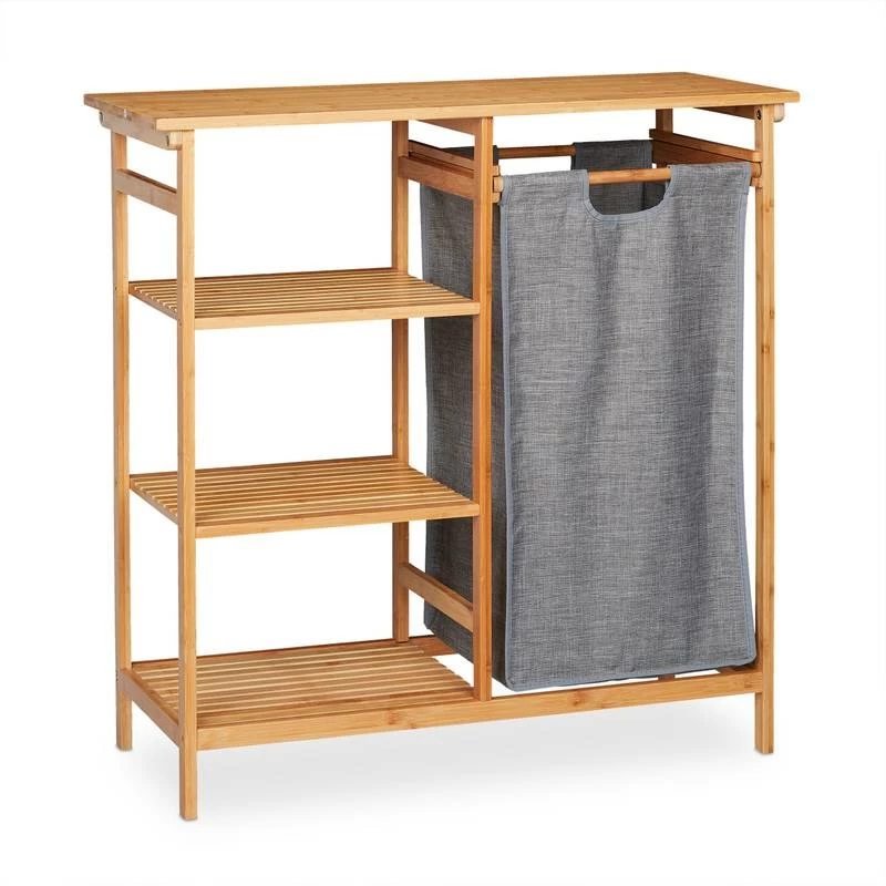 Étagère En Bambou Avec Panier à Linge 7 Étagère En Bambou Avec Panier à Linge – Image 5