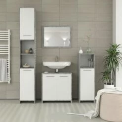 Meuble Sous-lavabo Kiko Béton/blanc -WENKO Boutique 50602e7333d44dfc93c8b5717da52186