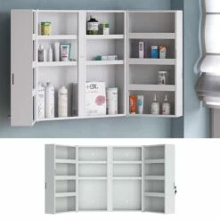 Armoire à Pharmacie 53x53cm Gris Métal -WENKO Boutique 5343fac09f9c4f13960ba833cb969514