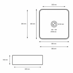 Vasque 395x395x14 Cm Noir -WENKO Boutique 57c44b1649c8492e89ab47fdc6621e0e