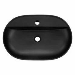 Lavabo Ovale 60x40x12cm Noir Céramique -WENKO Boutique 66dcbf1eb7ce46c7b8a55f9de2dfe681