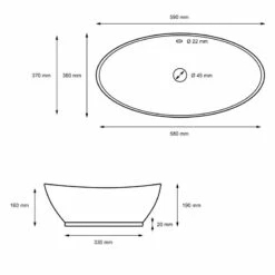 Lavabo Ovale 59x38x19 Cm Noir -WENKO Boutique 6d0c79143afb4db0aebf6e71ff71a1ef