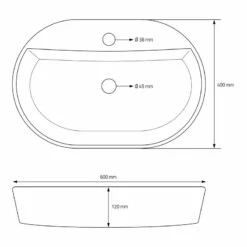 Lavabo Ovale 60x40x12cm Noir Céramique -WENKO Boutique 7b08d51321b2498ba9d41a3ef623252b