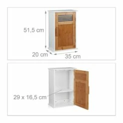 Placard Salle De Bain Blanc Porte Bambou -WENKO Boutique 7bf5cd92e4c943efb3be279c89aee005