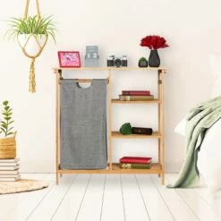 Étagère En Bambou Avec Panier à Linge 14 Étagère En Bambou Avec Panier à Linge -WENKO Boutique 873ea8bc804848beb924e17f692edfbb