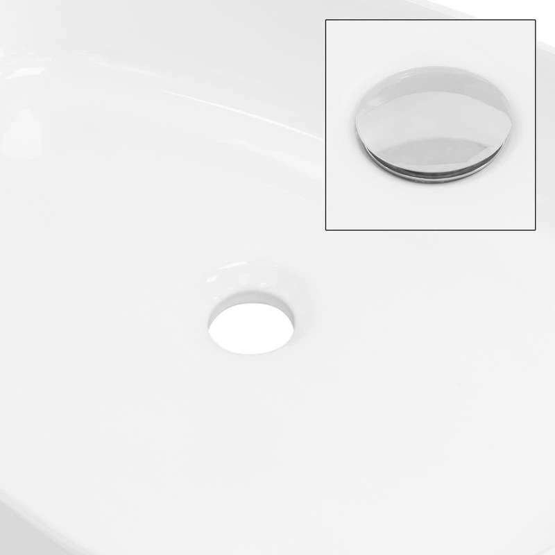 Lavabo Ovale 55x42x14cm Blanc Céramique 7 Lavabo Ovale 55x42x14cm Blanc Céramique – Image 5