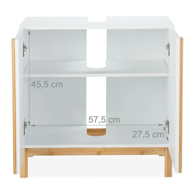 Meuble Dessous De Lavabo En Bambou Blanc 12 Meuble Dessous De Lavabo En Bambou Blanc – Image 10