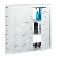 Placard Mural Salle De Bain Bambou Blanc -WENKO Boutique a7ed7664d1ea48b0955acbf939098611