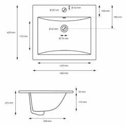 Vasque Rectangulaire 52,5x45x21 Cm Blanc -WENKO Boutique ba9b12f84e3245738a085dbee1cd0a97