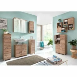 Armoire Suspendue Welnezz -WENKO Boutique badzimmer set wellnezz 5 teilig silberfichte dekor 3779268 3