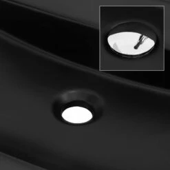 Lavabo Ovale 60x40x12cm Noir Céramique -WENKO Boutique c3d50e710b934102b86442658f5f5a96