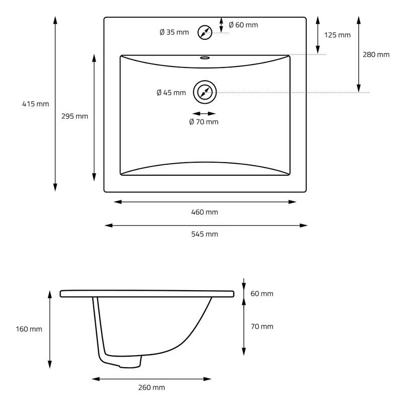 Vasque Rectangulaire 545x16x415 Cm Blanc 8 Vasque Rectangulaire 545x16x415 Cm Blanc – Image 6