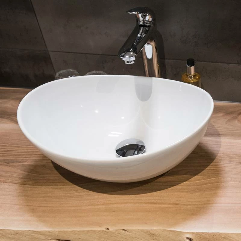 Vasque Forme Ovale 410x330x142mm Blanc 4 Vasque Forme Ovale 410x330x142mm Blanc – Image 2