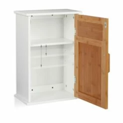 Placard Salle De Bain Blanc Porte Bambou -WENKO Boutique db221e5925b3465ba33d4c025c9550a5
