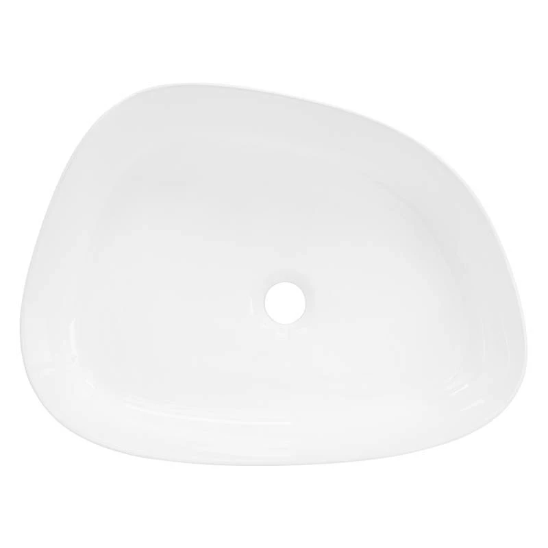 Lavabo Ovale 55x42x14cm Blanc Céramique 5 Lavabo Ovale 55x42x14cm Blanc Céramique – Image 3
