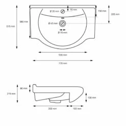 Vasque 77x51,5x21,5 Cm Blanc -WENKO Boutique dc8ffceddf394aadbe5105a15314a6d0