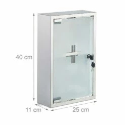 Armoire à Pharmacie Inox Porte Verre -WENKO Boutique f7c39d6bdc6146e492ee21ba777736cd