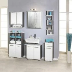 Meilleures ventes -WENKO Boutique haengeregal zuerich weiss perl esche grau dekor 1323976