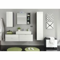Armoire De Toilette Beach -WENKO Boutique haengeschrank casi hochglanz weiss grau 2053546