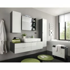 Armoire De Toilette Beach -WENKO Boutique haengeschrank casi hochglanz weiss grau 2053550