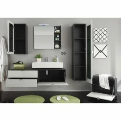 Armoire De Toilette Beach -WENKO Boutique haengeschrank casi hochglanz weiss grau 2053554