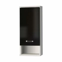 Meuble Haut Miami -WENKO Boutique haengeschrank lugano schwarz glanz weiss perl 1324383