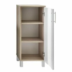 Armoire Basse Porto -WENKO Boutique unterschrank porto weiss eiche saegerau dekor 33 cm 5089152