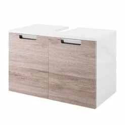 Meuble Sous Vasque Romana -WENKO Boutique waschbeckenunterschrank romana hochglanz weiss eiche dekor 3328381