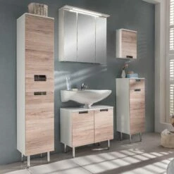 Meuble Sous Vasque Romana -WENKO Boutique waschbeckenunterschrank romana hochglanz weiss eiche dekor 3328393