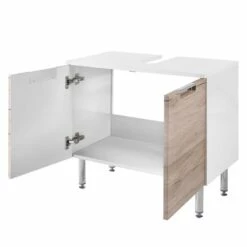 Meuble Sous Vasque Romana -WENKO Boutique waschbeckenunterschrank romana hochglanz weiss eiche dekor 4560480